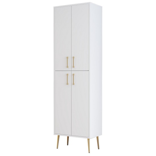Shoe Cabinet Berlin A - White, Gold White
Gold Shoe Cabinet Berlin A - White, Gold White
Gold