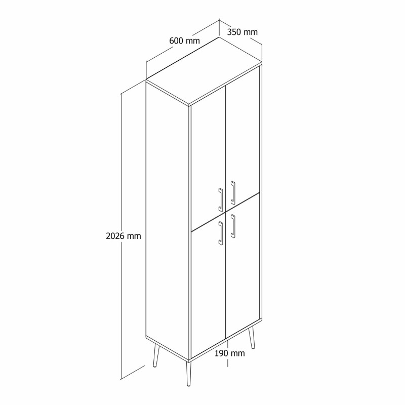 Shoe Cabinet Berlin A - White, Gold White
Gold