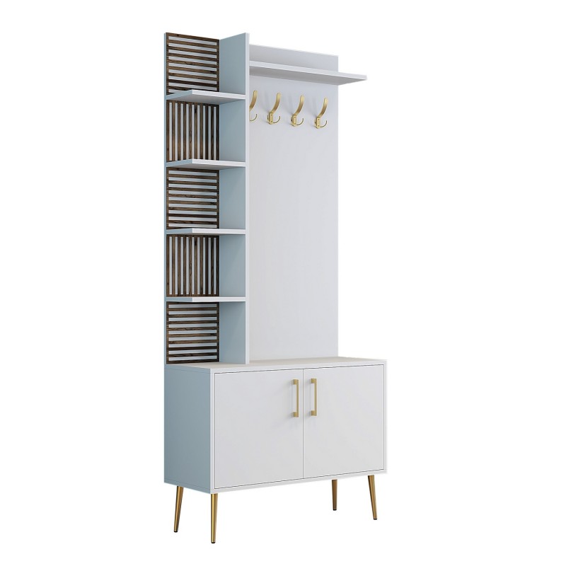 Hall Stand Viyana D - White, Gold White
Gold