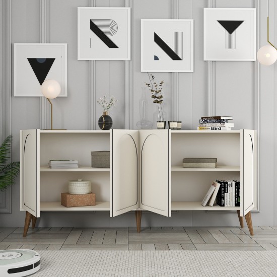 Console Lyon 81 - Cream, Walnut Cream
Walnut
