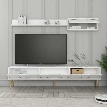 TV Unit Lyon 2 - White, Gold White
Gold