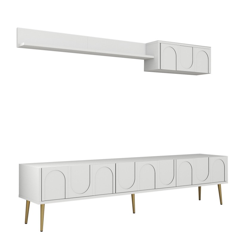 TV Unit Lyon 2 - White, Gold White
Gold