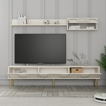 TV Unit Lyon 2 - Cream, Gold Cream
Gold
