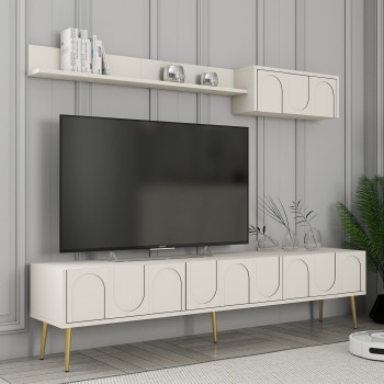 TV Unit Lyon 2 - Cream, Gold Cream
Gold
