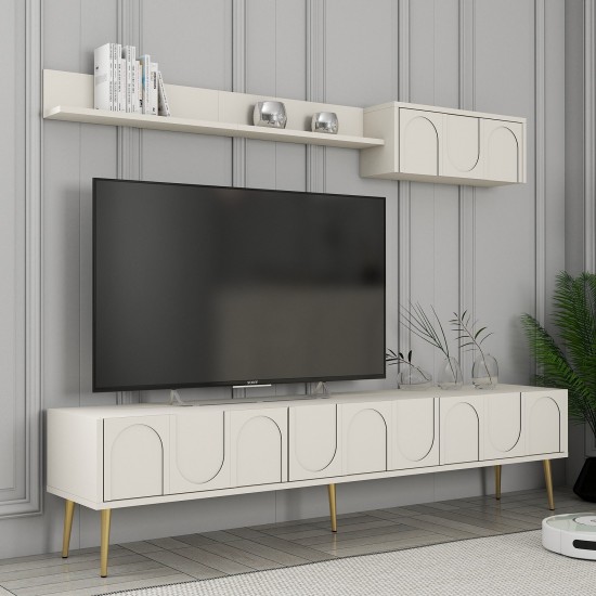 TV Unit Lyon 2 - Cream, Gold Cream
Gold TV Unit Lyon 2 - Cream, Gold Cream
Gold