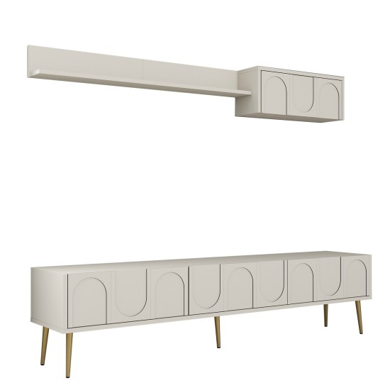 TV Unit Lyon 2 - Cream, Gold Cream
Gold TV Unit Lyon 2 - Cream, Gold Cream
Gold