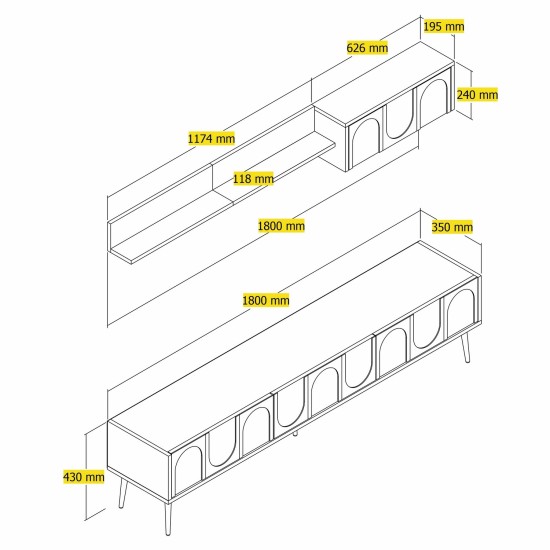 TV Unit Lyon 2 - Cream, Gold Cream
Gold TV Unit Lyon 2 - Cream, Gold Cream
Gold