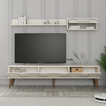 TV Unit Lyon 2 - Cream, Walnut Cream
Walnut