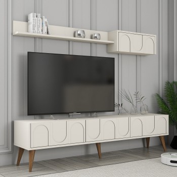 TV Unit Lyon 2 - Cream, Walnut Cream
Walnut