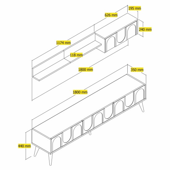 TV Unit Lyon 2 - Cream, Walnut Cream
Walnut TV Unit Lyon 2 - Cream, Walnut Cream
Walnut