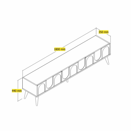 TV Unit Lyon 44 - Cream, Walnut Cream
Walnut
