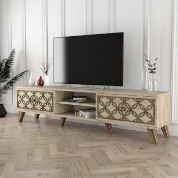 TV Stand Class - Travertine Travertine