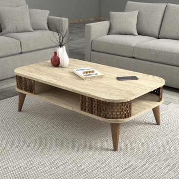 Coffee Table Eylul - Travertine Travertine