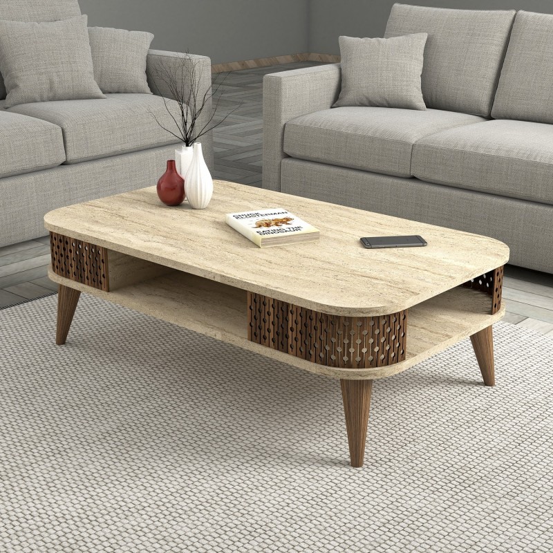 Coffee Table Eylul - Travertine Travertine