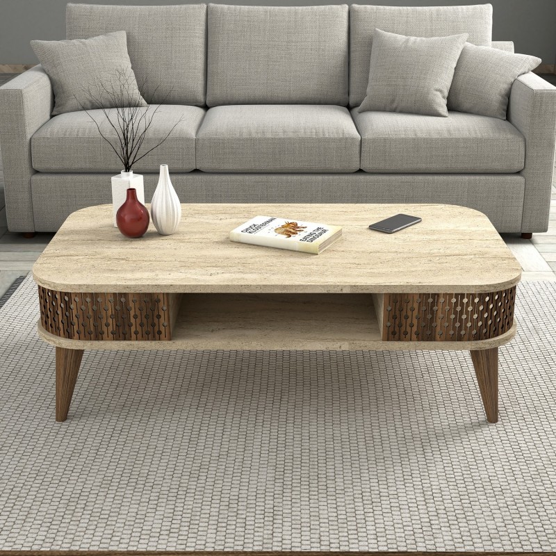 Coffee Table Eylul - Travertine Travertine