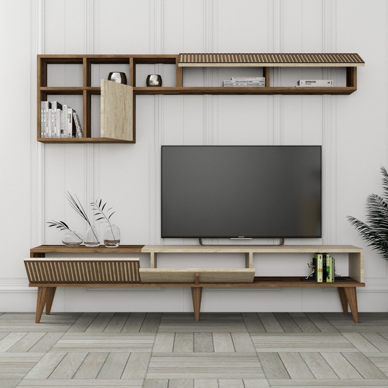 TV Unit Milan - Walnut, Travertine Walnut
Travertine
