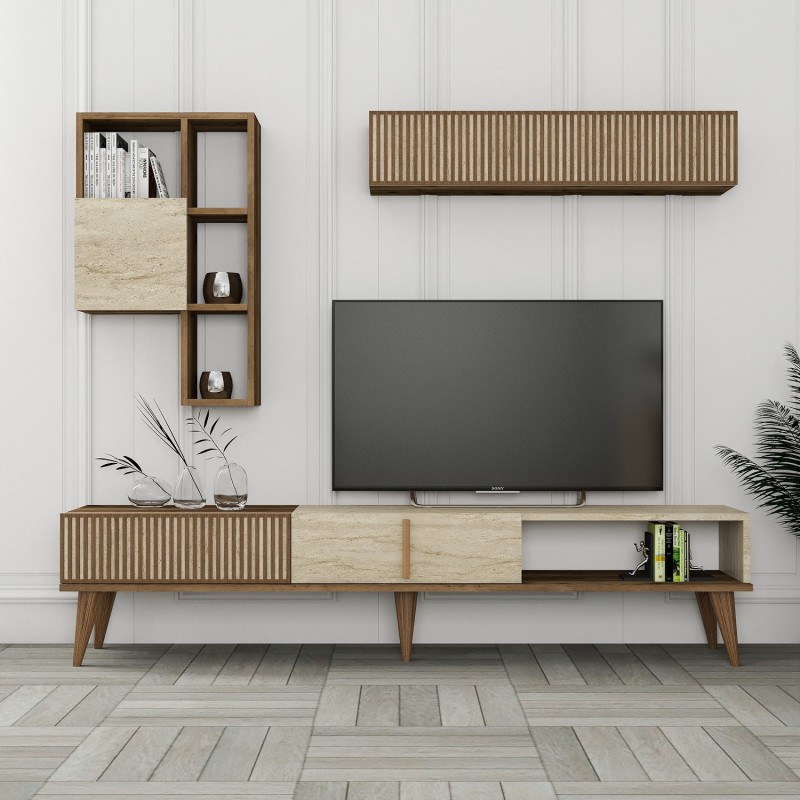 TV Unit Milan - Walnut, Travertine Walnut
Travertine