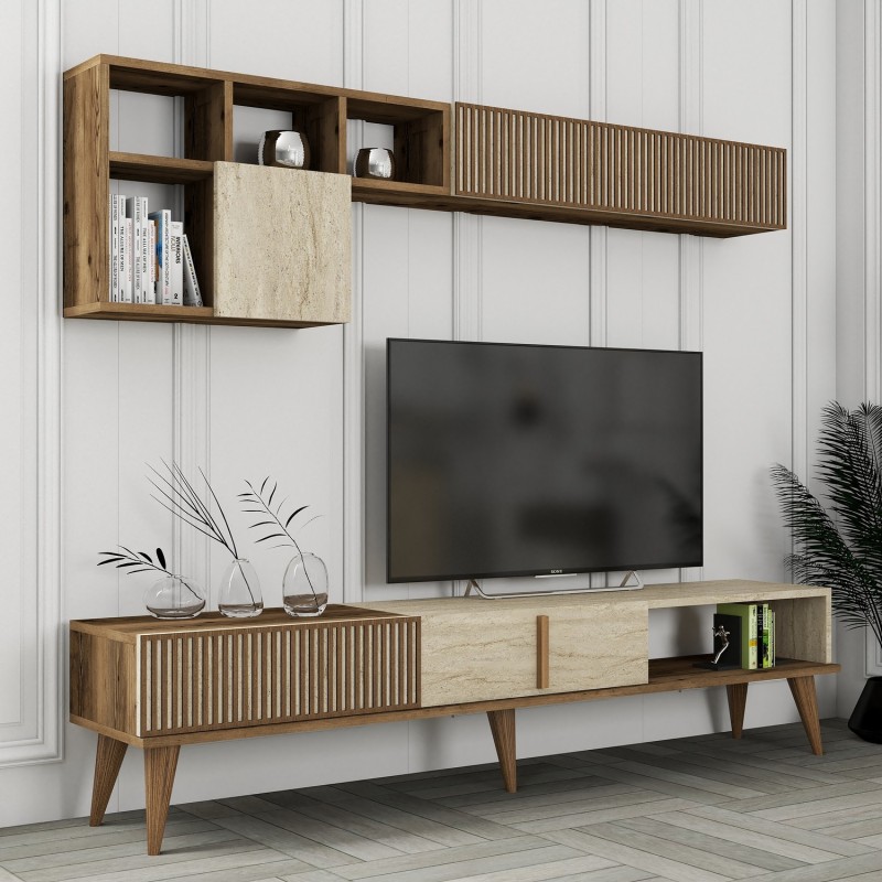 TV Unit Milan - Walnut, Travertine Walnut
Travertine