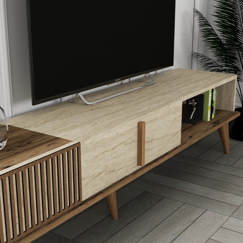 TV Unit Milan - Walnut, Travertine Walnut
Travertine