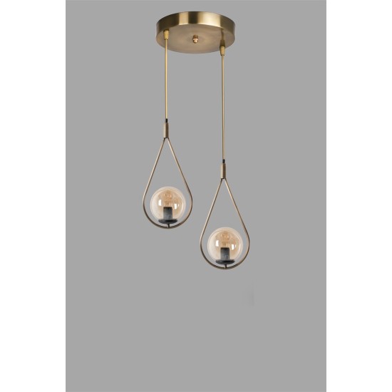 Chandelier Damla 2 Li Tepsili Bal Camlı Eskitme Sarkıt Copper Opviq Chandelier Damla 2 Li Tepsili Bal Camlı Eskitme Sarkıt Copper
