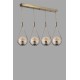 Opviq Chandelier Damla 4 Lü Sıralı Bal Camlı Eskitme Sarkıt Copper