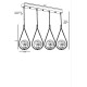 Opviq Chandelier Damla 4 Lü Sıralı Bal Camlı Eskitme Sarkıt Copper