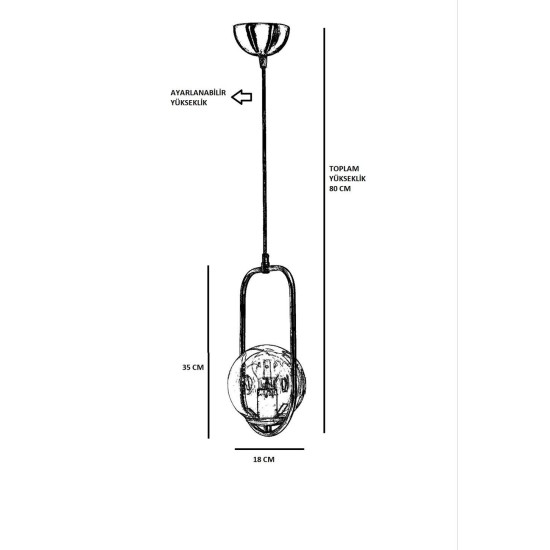 Opviq Chandelier Ahu Tekli Beyaz Camlı Eskitme Sarkıt White
Copper