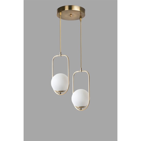 Opviq Chandelier Ahu 2 Li Tepsili Beyaz Camlı Eskitme Sarkıt White
Copper