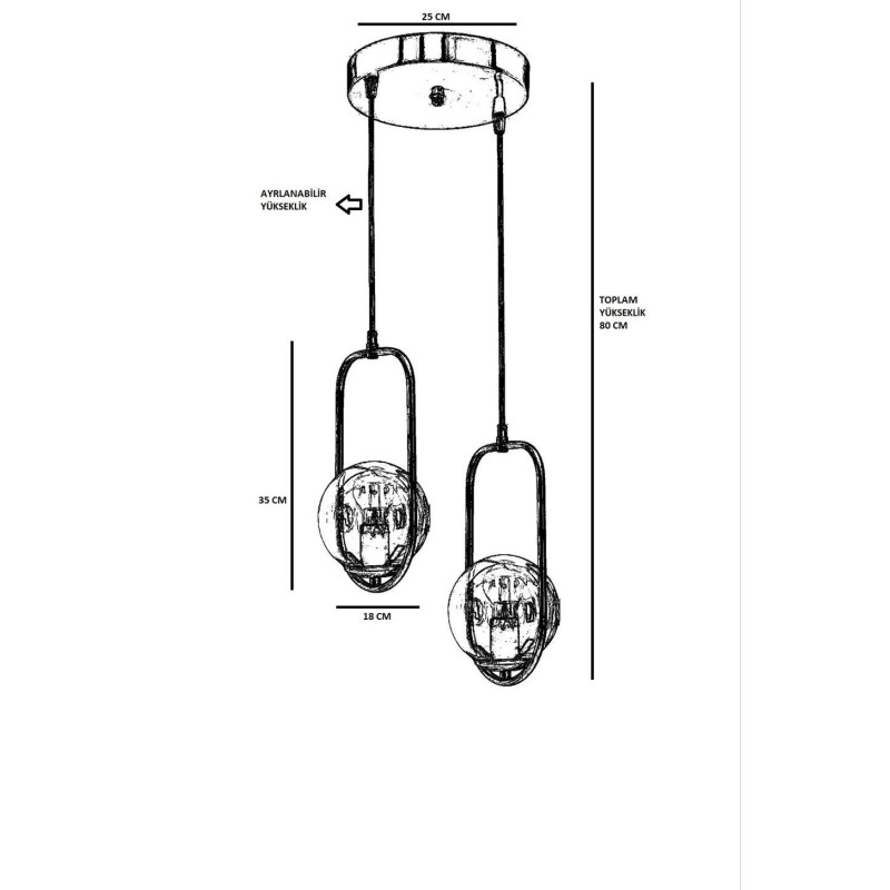 Opviq Chandelier Ahu 2 Li Tepsili Beyaz Camlı Eskitme Sarkıt White
Copper