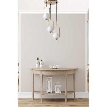 Chandelier Ahu 3 Lü Tepsili Beyaz Camlı Eskitme Sarkıt White
Copper