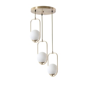 Chandelier Ahu 3 Lü Tepsili Beyaz Camlı Eskitme Sarkıt White
Copper