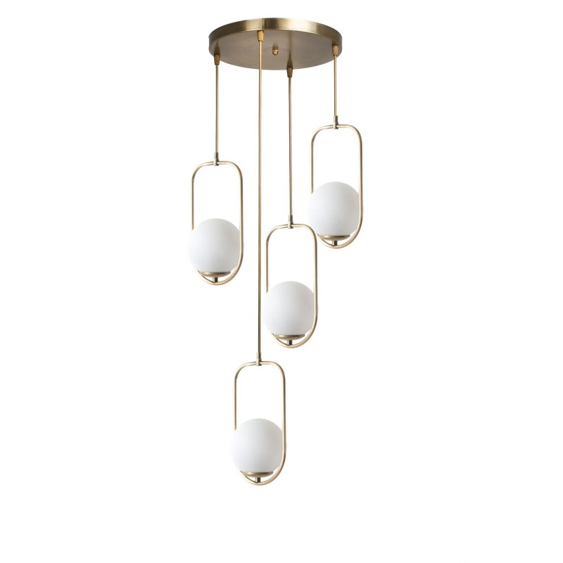 Opviq Chandelier Ahu 4 Lü Tepsili Beyaz Camlı Eskitme Sarkıt White
Copper