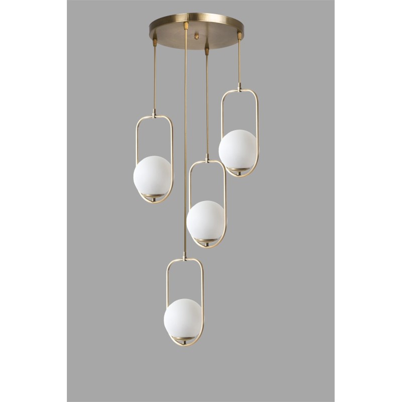 Opviq Chandelier Ahu 4 Lü Tepsili Beyaz Camlı Eskitme Sarkıt White
Copper