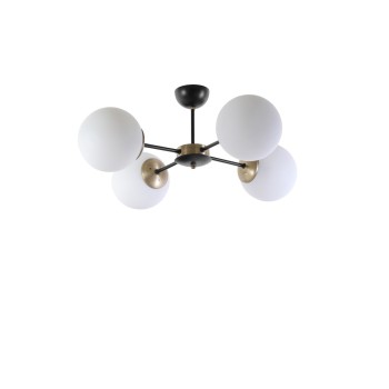 Chandelier Venüs 4 Lü Beyaz Camlı Avize White