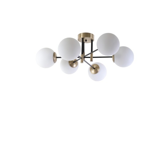 Chandelier Dolunay 6 Lı Eskitme Beyaz Camlı Avize White Opviq Chandelier Dolunay 6 Lı Eskitme Beyaz Camlı Avize White