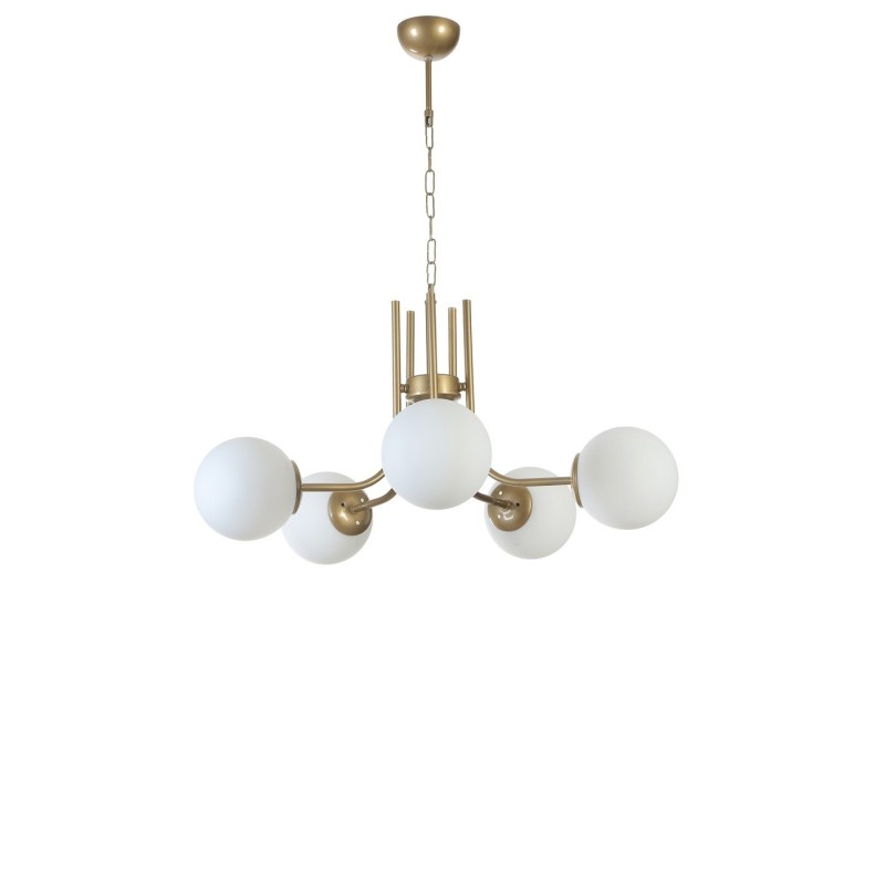Opviq Chandelier Nevada 5 Li Eskitme Beyaz Camlı Avize White
Gold