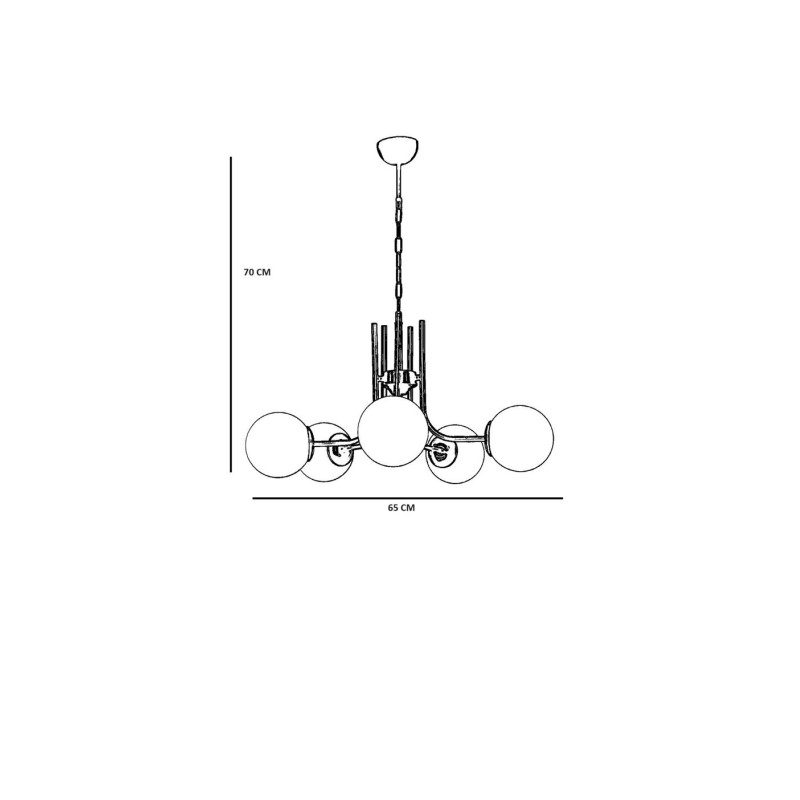 Opviq Chandelier Nevada 5 Li Eskitme Beyaz Camlı Avize White
Gold