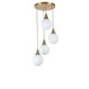 Opviq Chandelier Afra 4 Lü Tepsili Eskitme Beyaz Camlı Sarkıt White
Gold
