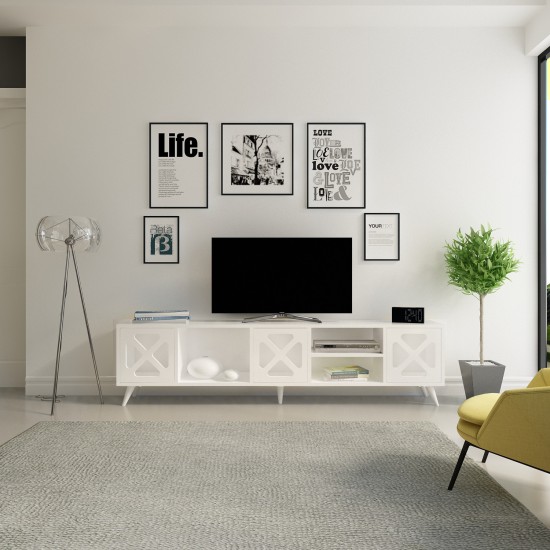 TV Stand Sinef - White White TV Stand Sinef - White White