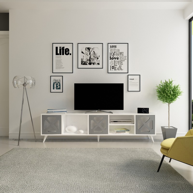 TV Stand Sinef - White , Anthracite White
Anthracite