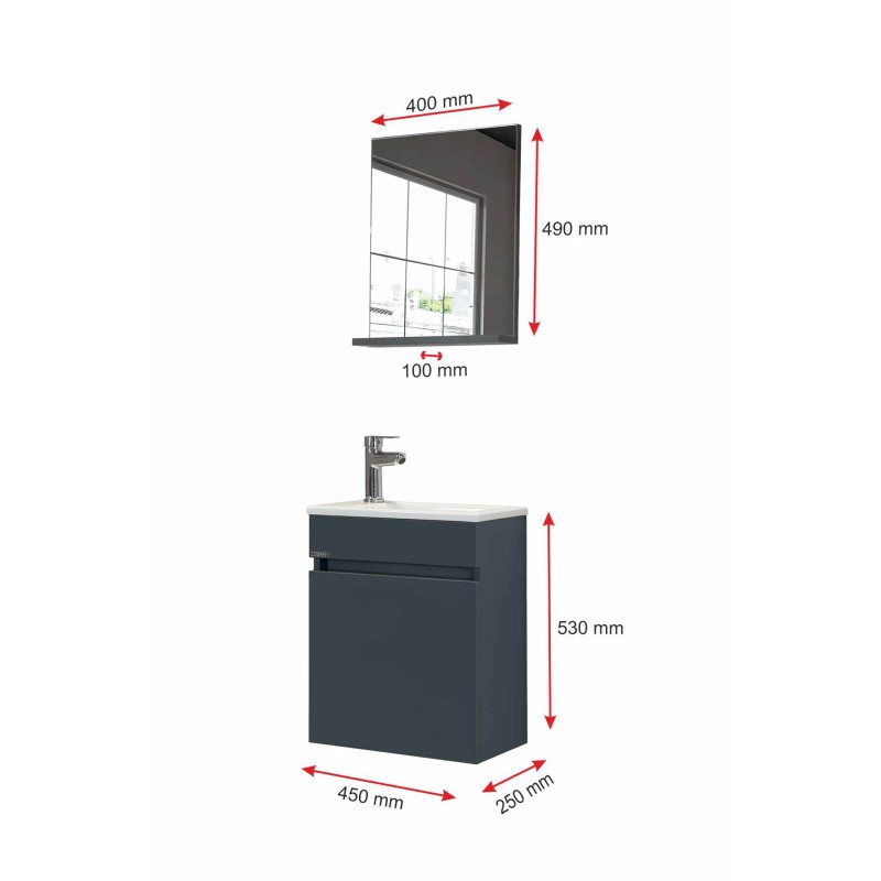 Bathroom Cabinet Fit - Anthracite Anthracite