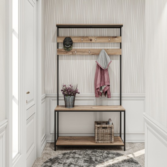 Hanah Home Hall Stand Girne Black
Pine