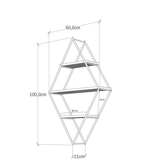 Hanah Home Wall Shelf Prizma Black
Walnut