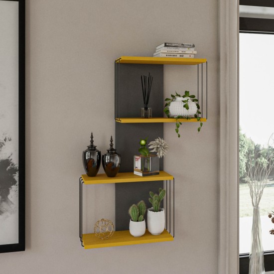 Wall Shelf Destan - Yellow Yellow Hanah Home Wall Shelf Destan - Yellow Yellow