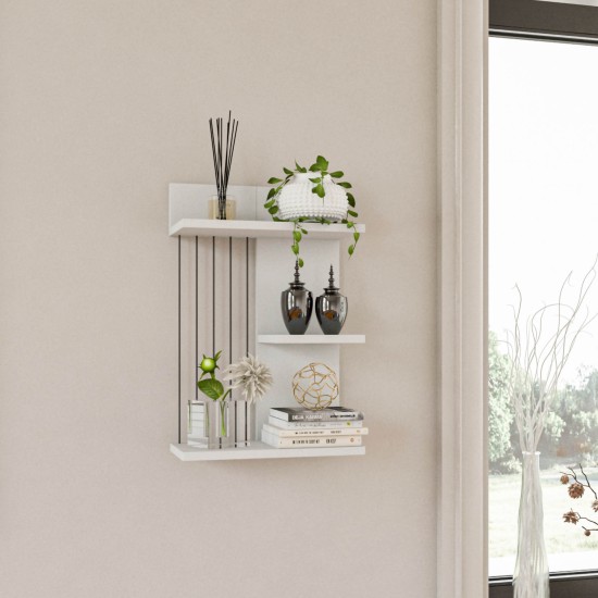 Wall Shelf Kinik - White White Hanah Home Wall Shelf Kinik - White White
