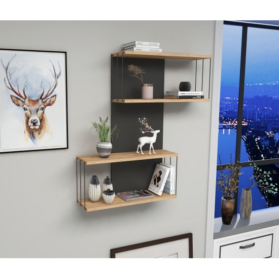Wall Shelf Destan - Anthracite, Pine Anthracite
Oak Hanah Home Wall Shelf Destan - Anthracite, Pine Anthracite
Oak