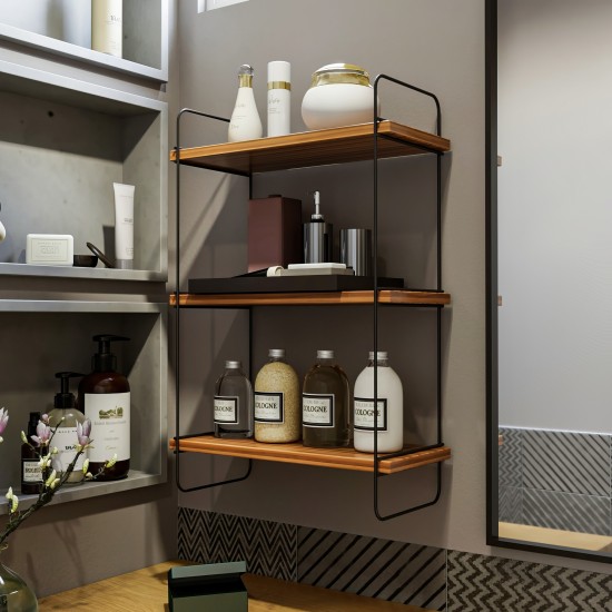 Wall Shelf Pulalis - Walnut Walnut Hanah Home Wall Shelf Pulalis - Walnut Walnut