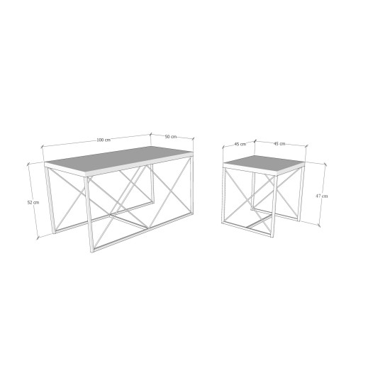Hanah Home Coffee Table Set Defne - Atlantic Pine Atlantic Pine
Black