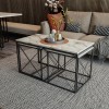 Coffee Table Set Defne - White Marble White Marble 
Black