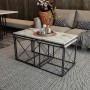 Coffee Table Set Defne - White Marble White Marble 
Black
